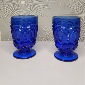 Colbalt Blue Weishar Moon and Star juice glasses